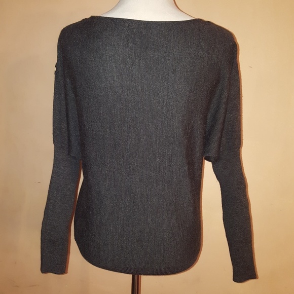 Cold Shoulder Grey Sweater - Picture 4 of 8
